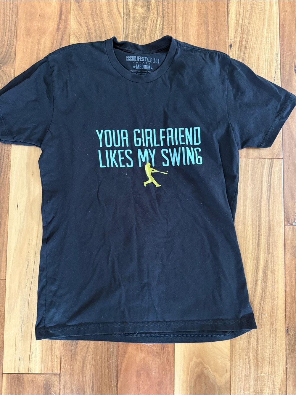 Black Graphic Tee - "Your Girlfriend Likes My Swing"